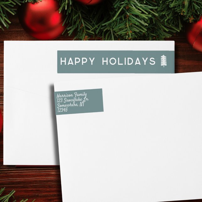 Skandinavisches Weihnachtsbaumadressen-Etikett (Scandinavian Christmas Tree Address Label
)