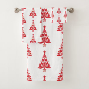 Skandinavisches Weihnachtsbaumpattern Badetuch Set