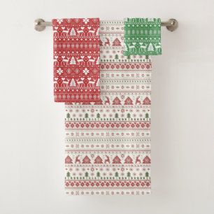 Skandinavisches Weihnachtshandtuch-Set Badhandtuch Set