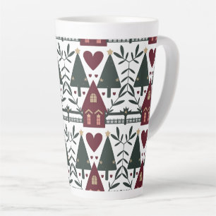 Skandinavisches Weihnachtshäuschen-Muster Milchtasse