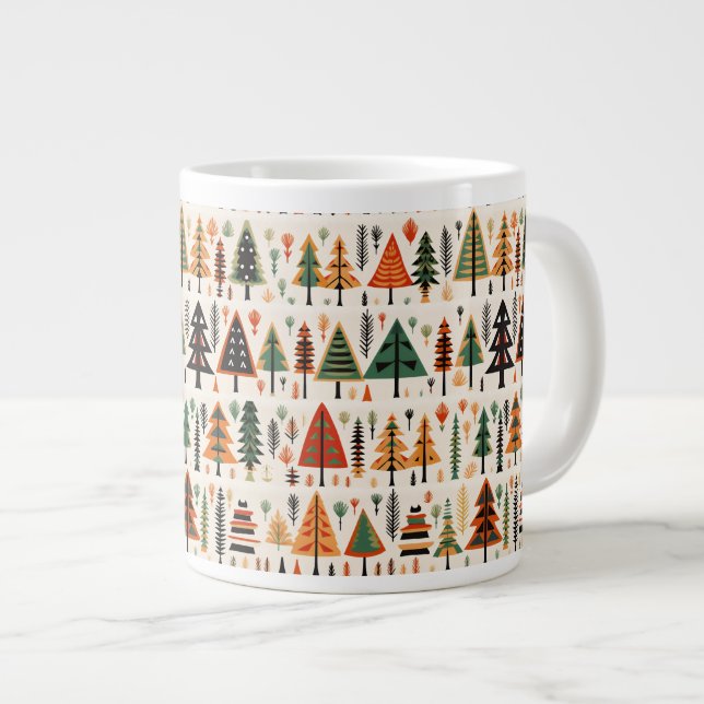 Skandinavisches Weihnachtsmuster Jumbo-Tasse (Vorderseite Rechts)