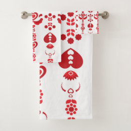 Skandinavisches Weihnachtsmuster Modernes Rosemali Badhandtuch Set