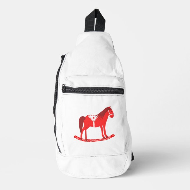 Skandinavisches Weihnachtspferd Crossbody Bag (Vorderseite)