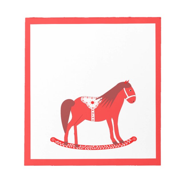 Skandinavisches Weihnachtspferd Notizblock (Vorderseite)