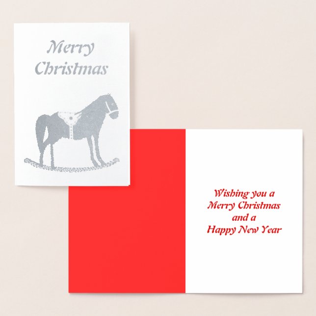 Skandinavisches Weihnachtsrockpferd Custom Folienkarte (Anzeige)