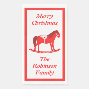 Skandinavisches Weihnachtsrockpferd Custom Serviette