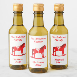 Skandinavisches Weihnachtsrockpferd Custom Weinetikett