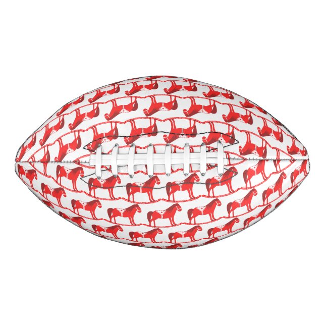Skandinavisches Weihnachtsrockpferd Gemustert Football (Vorderseite)