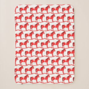 Skandinavisches Weihnachtsrockpferd Gemustert Sherpadecke