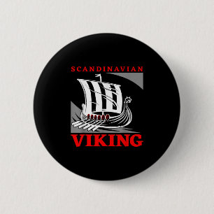 Skandinavisches Wikinger-Schiff Drachenboot Drakka Button