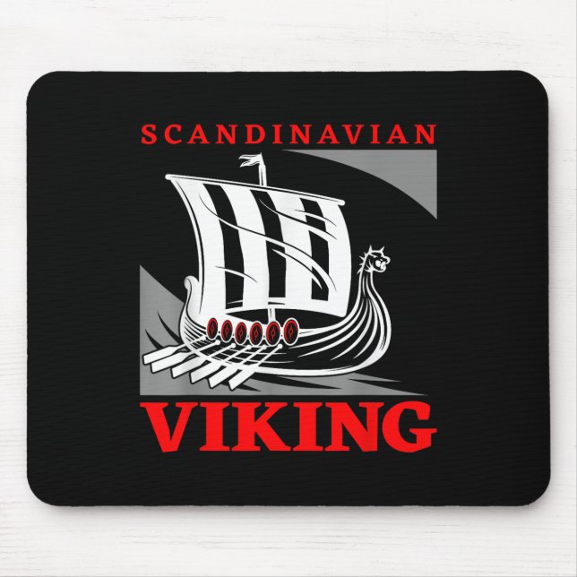 Skandinavisches Wikinger-Schiff Drachenboot Drakka Mousepad (Vorne)