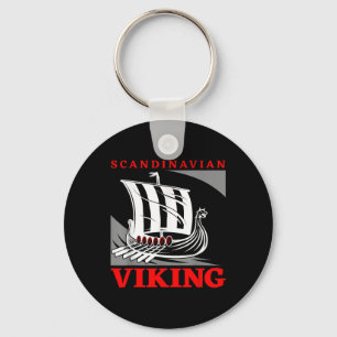 Skandinavisches Wikinger-Schiff-Drachenboot Drakka Schlüsselanhänger