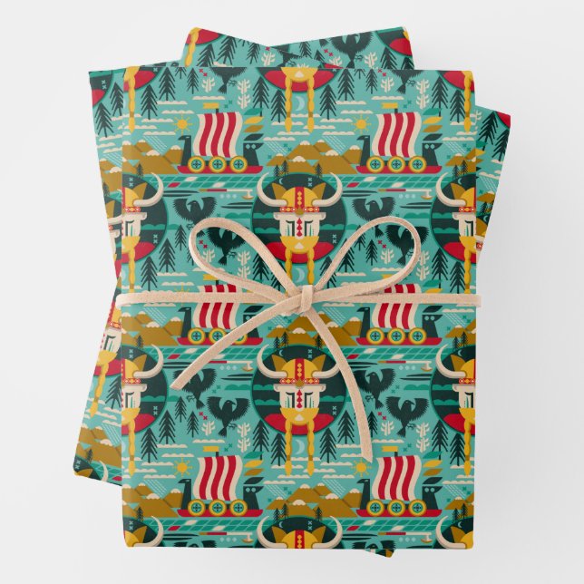 Skandinavisches Wrapping Paper Geschenkpapier Set (Beispiel)