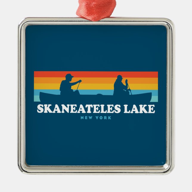 Skaneateles Lake New York Canoe Ornament Aus Metall (Vorne)
