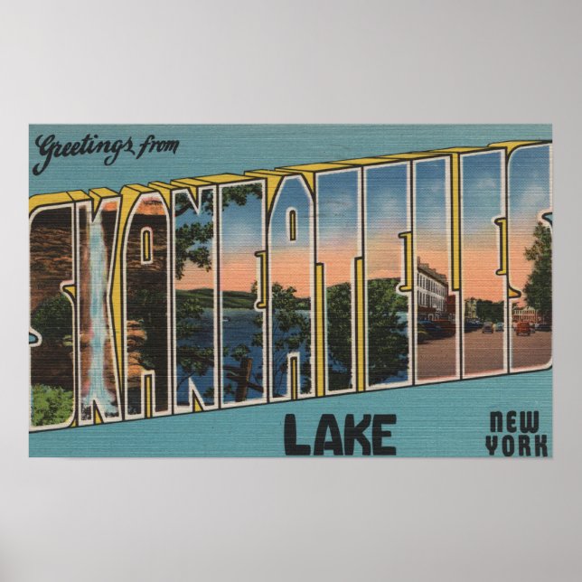 Skaneateles Lake, New York - Große Briefszenen Poster (Vorne)