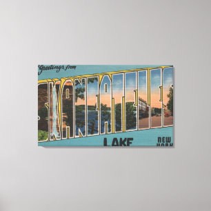 Skaneateles See, New York - große Buchstabe-Szene Leinwanddruck