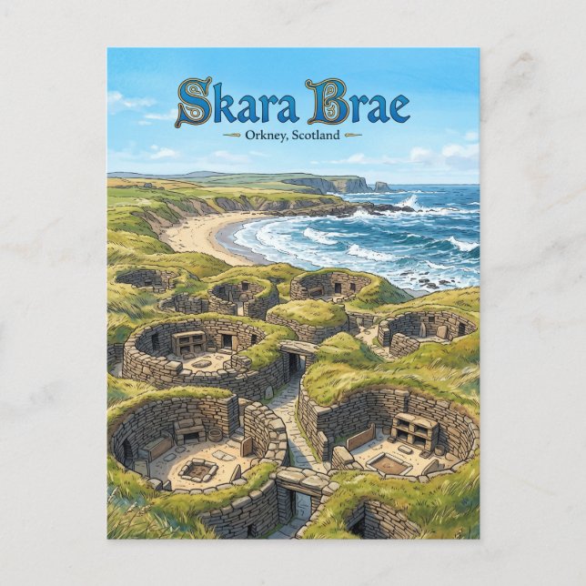 Skara Brae Schottland Postkarte (Vorderseite)