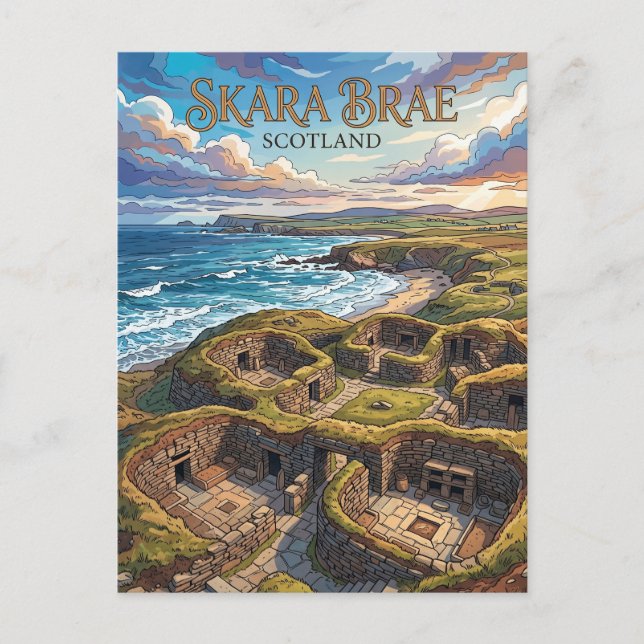 Skara Brae Schottland Postkarte (Vorderseite)