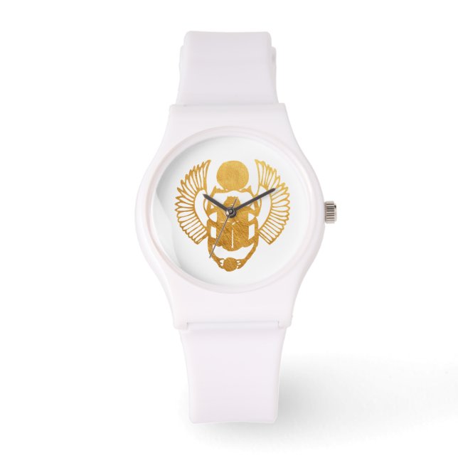 Skarab Ägypten. Ägyptischer Flügeldrachenkäfer. Armbanduhr (Vorderseite)