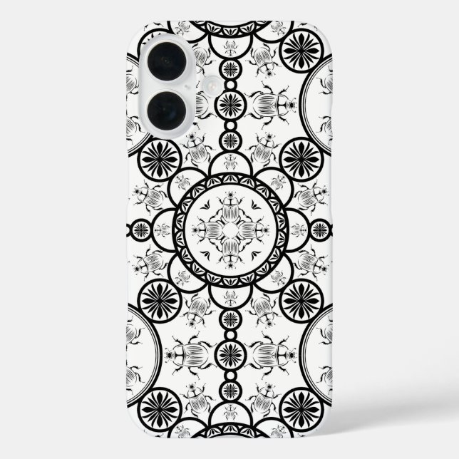 Skarabäenlinienmuster iPhone 16 Hülle (Rückseite)