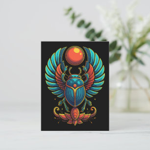 Skarabäus - Geflügeltes Skarabäus-Sonnensymbol Postkarte