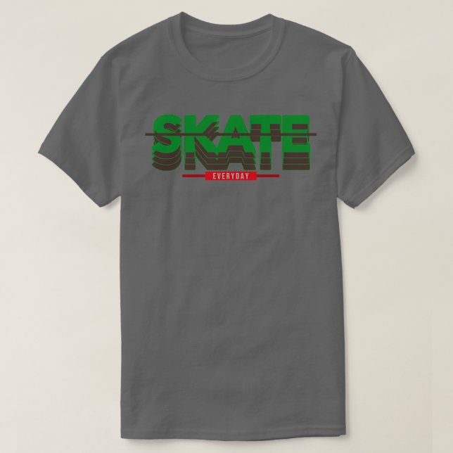 Skate Alltagsdesign in Grün T-Shirt (Design vorne)