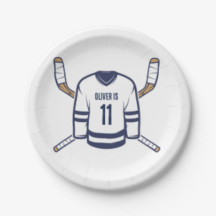 Skate auf Over Ice Hockey Plate Pappteller
