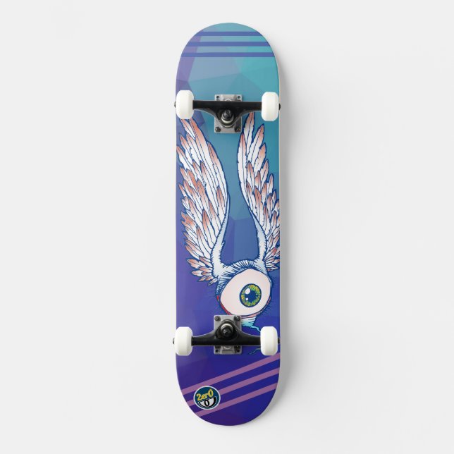 Skate Auge mit Flügeln Skateboard (Vorderseite)