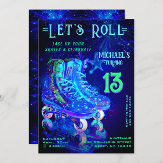 Skate Birthday Party Einladung