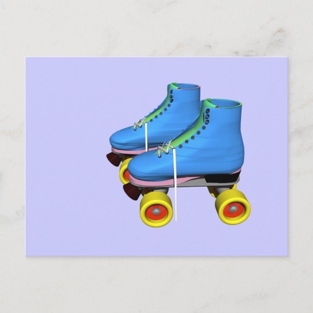 Skate blau postkarte (Vorderseite)