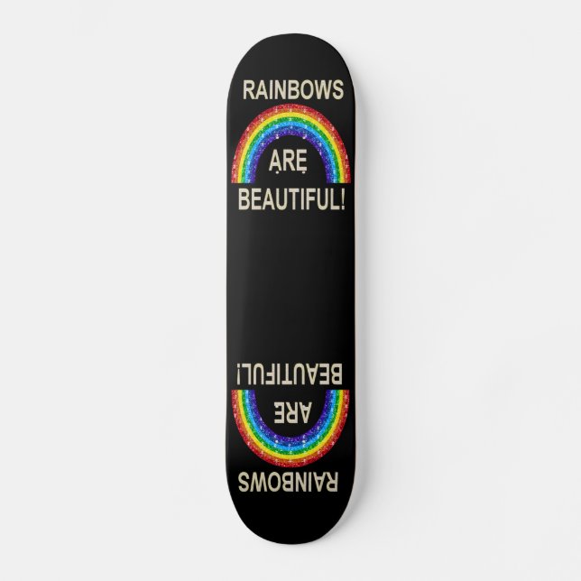 Skate Board Regenbows sind ein schöner Glitzer Skateboard (Vorderseite)