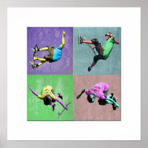 Skate-Boarding-Pop-Kunst 2, Copyright Karen J Poster
