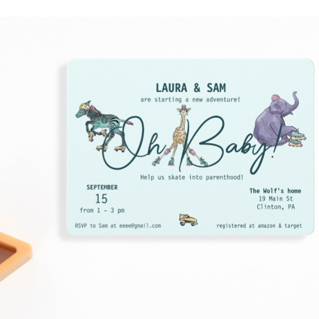 Skate Einladungen für Babydusche (Von Creator hochgeladen)