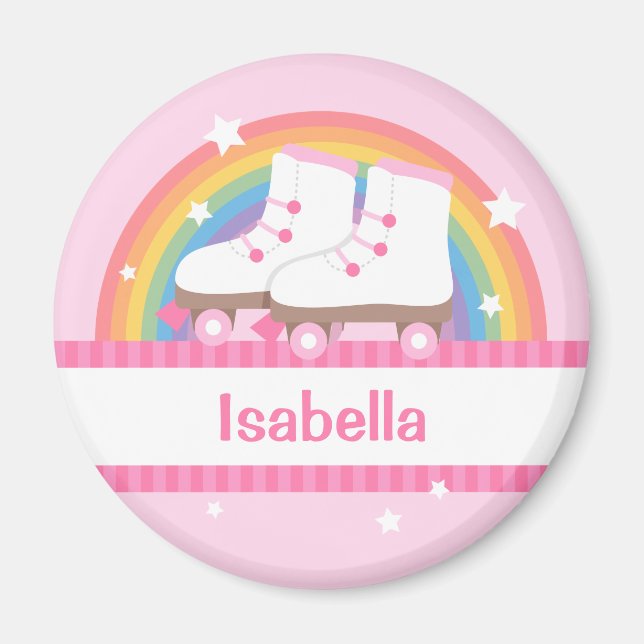 Skate für Regenbogenwalzen für Mädchen Magnet (Vorne)