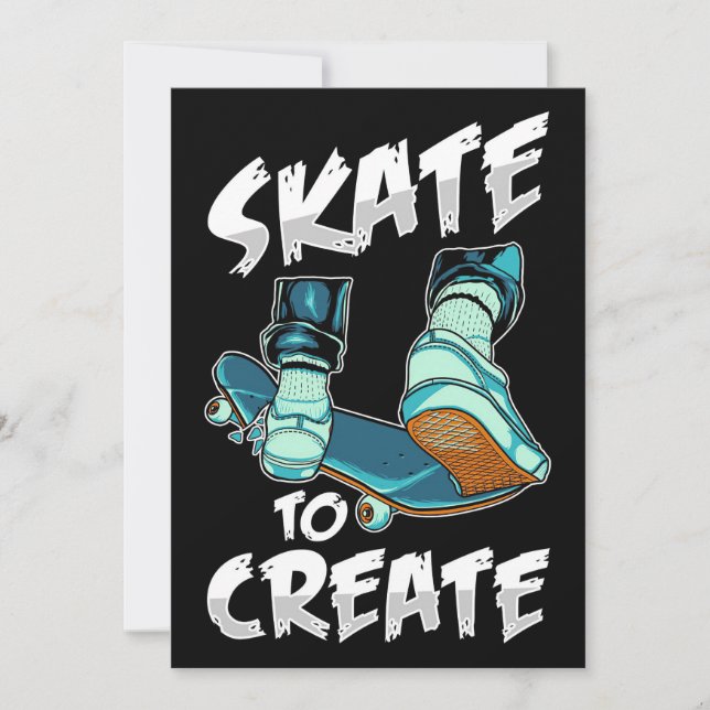 Skate für Skateboarder zum Erstellen Einladung (Vorderseite)