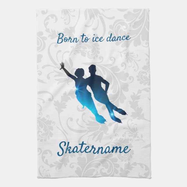 Skate-Handtuch für Eis - Blaues Sternpaar Geschirrtuch (Vertikal)