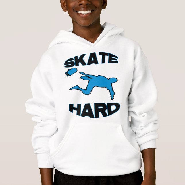 Skate-Hart-blau Hoodie (Vorderseite)