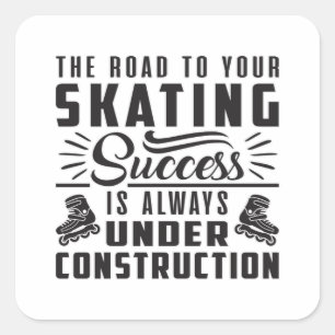 Skate Inline Skaten Skaten Inliner Geschenkidee Quadratischer Aufkleber