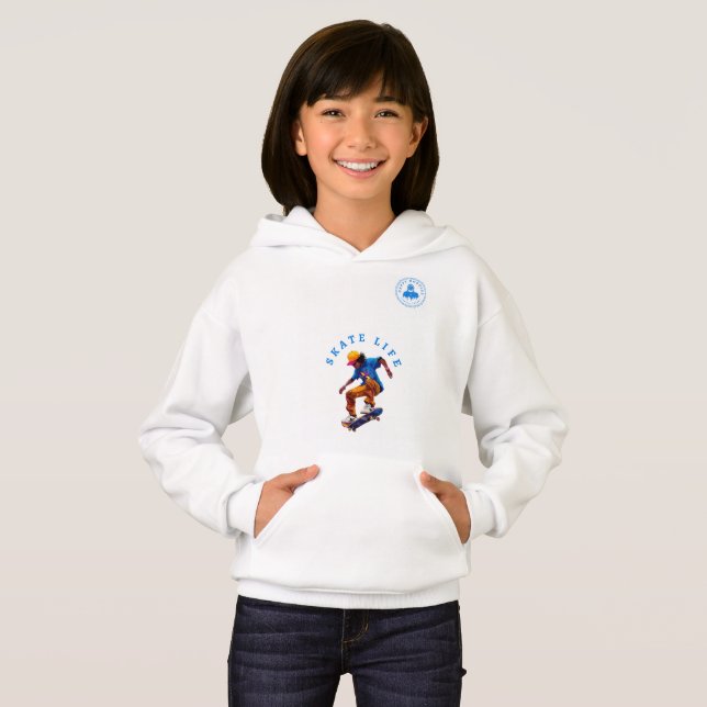 Skate Life Happy Hoodie für Kinder (Vorne ganz)