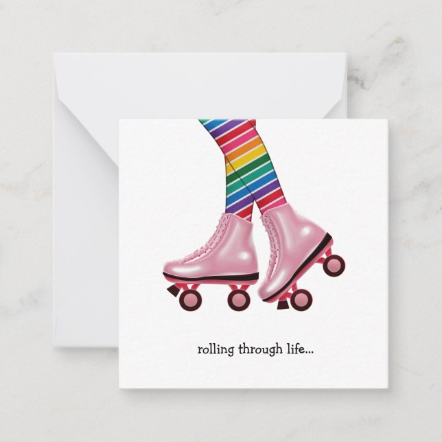 Skate mit Regenbogensocken Mitteilungskarte (Vorderseite)
