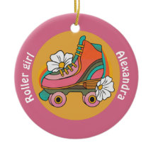 Skate mit Rollen lieben rosa Kinder Ornament