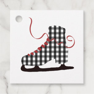 Skate mit schwarzen und weißen Schachteln Geschenkanhänger