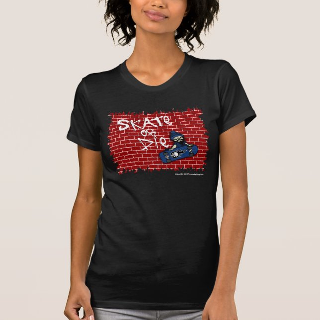Skate oder Die Damen: Zwei Schere (Angepasst) T-Shirt (Vorderseite)