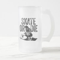 Skate oder Die (Hockey) Mattierte Glass-Bier-Tasse