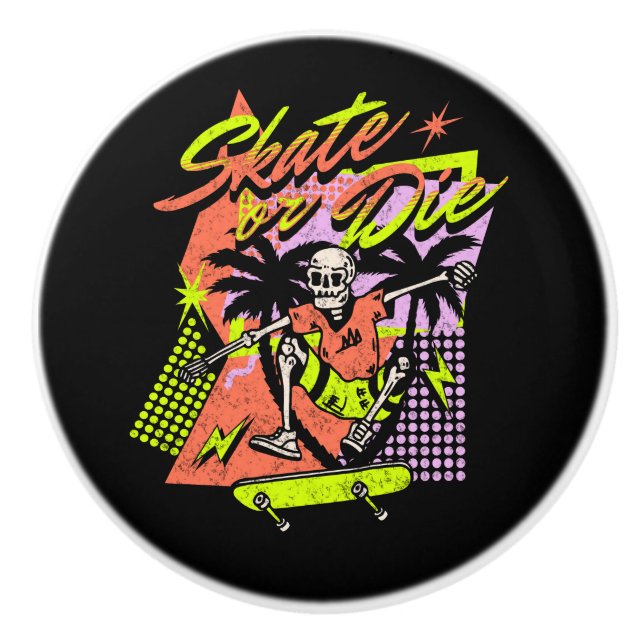 Skate oder Die Keramikknauf (Vorderseite)