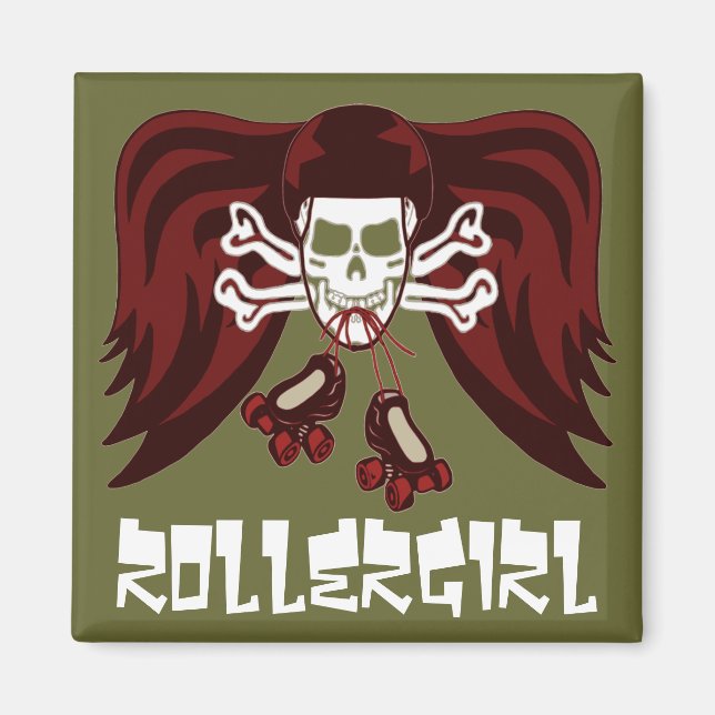 Skate oder die mit Engelsflügeln Magnet (Vorne)