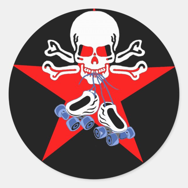 Skate oder die mit Hammerstar Runder Aufkleber (Vorderseite)