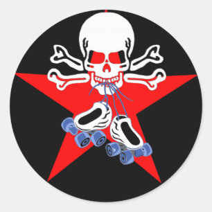 Skate oder die mit Störsenderstern Runder Aufkleber