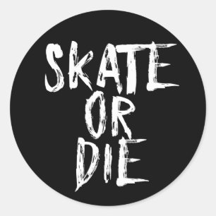Skate oder die, Rollen-Derby-Entwurf Runder Aufkleber