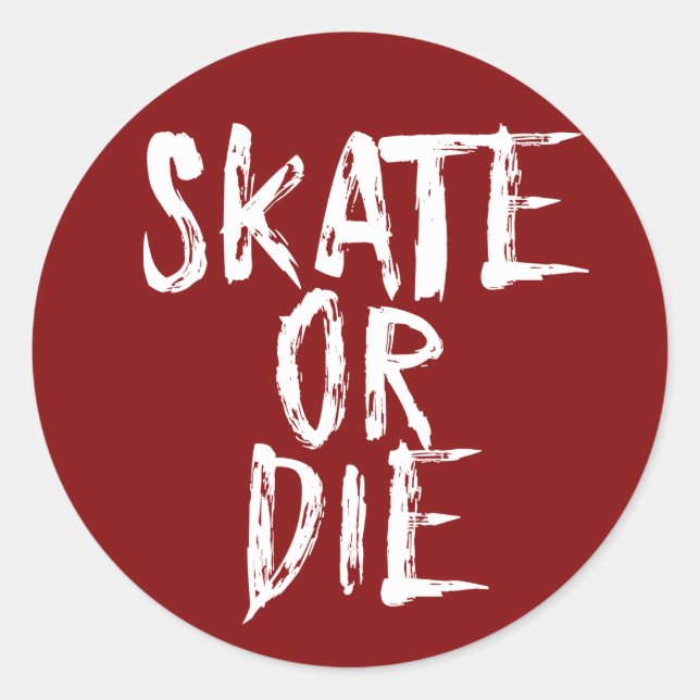 Skate oder Die, Roller Derby-Design Runder Aufkleber (Vorderseite)